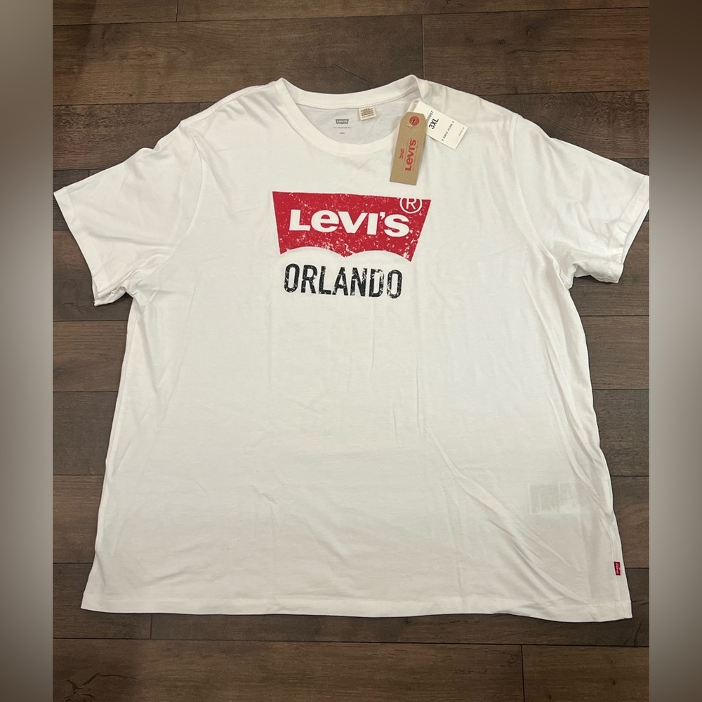 Levi's White and Black Short Sleeve Tee with Bold Logo 3x